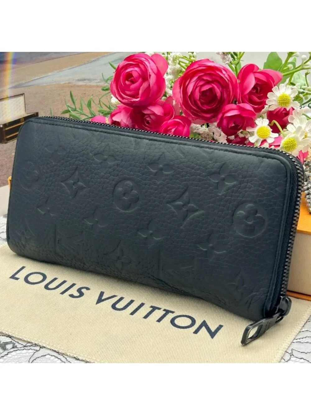 Louis Vuitton Monogram Taurillon Zippy Vertical Wallet